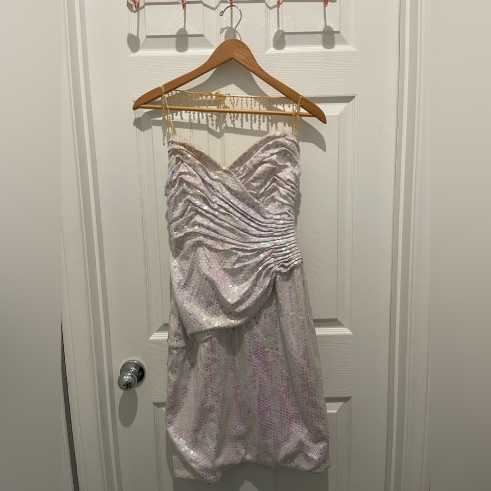 Mini iridescent tadashi vintage sequin dress size 8